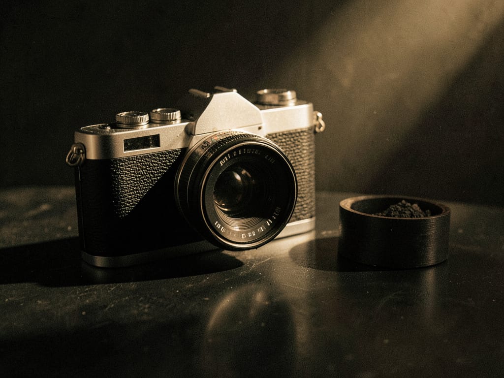 &Eacute;quipement photographique professionnel &mdash; ambiance studio noir et or