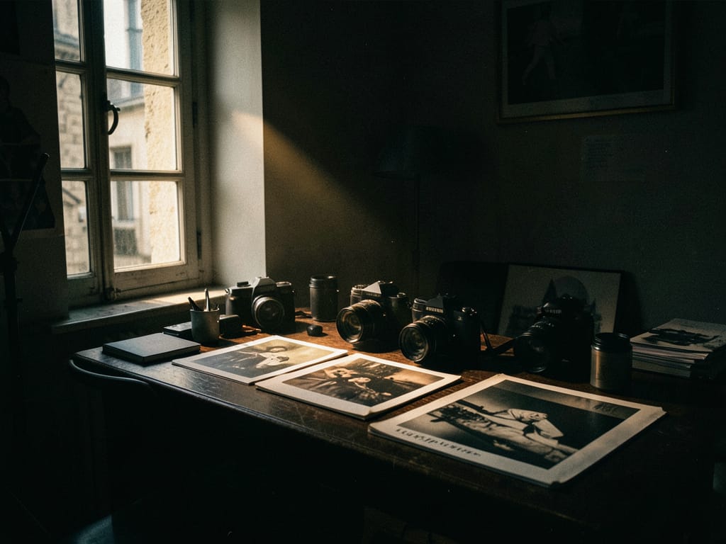 Atelier photographique de Hugo Vasseur &mdash; ambiance cin&eacute;matographique en noir et or